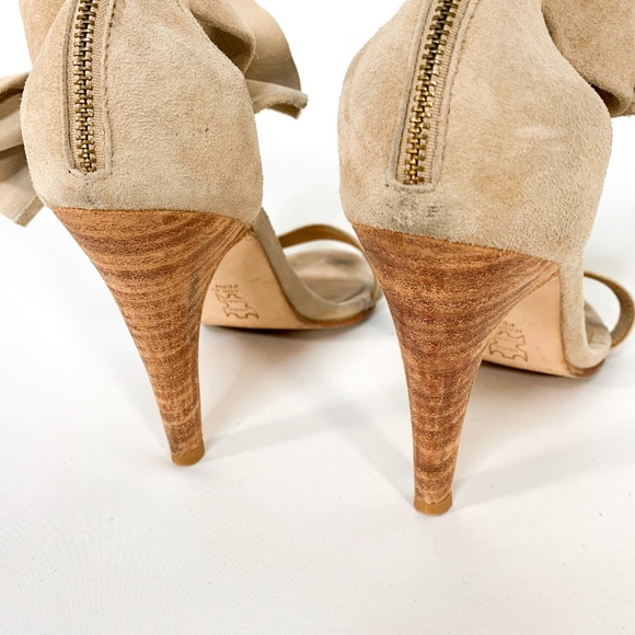 ULLA JOHNSON Thecia Heels Leather Bow Ankle Strap - Picture 4 of 8